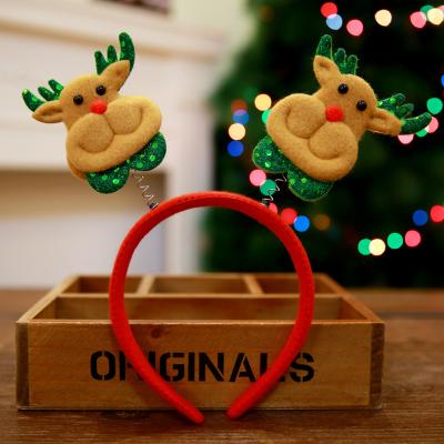 China Hot Sale 2022 Merry Christmas pink fabric Christmas headband de decoracion de navidad snowman ornament headband for sale