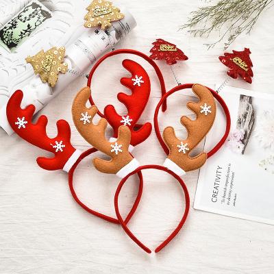 China Santa Elk Headband Christmas Decoracion Snowman Ornament Headband Fabric Merry Christmas navidad&2021 for sale