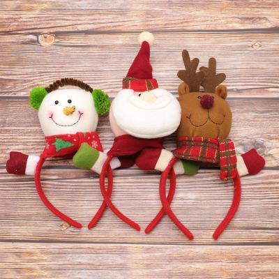 China 2022 fabric 2022 merry christmas decoracion navidad&2021 new christmas snowman ornament headband for sale