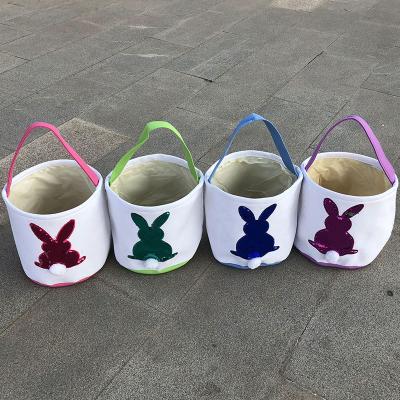 China Custom Felt + Cloth Factory Outlet High Qualitye Tote Sleeping Basket Bag Easter Bunny Basket Bags Cartoon Candy Baskets Easter Canvas for sale