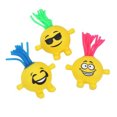 China New Style Soft Man Funny And Fun Squeeze PVA Face With Relaxation Glow Balls Hair Sticky Ball for sale