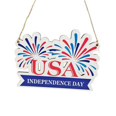 China Hot Sale Europe Front Door Decor Sign Door Hanger for Independence Day Wall Hanging Decor for sale