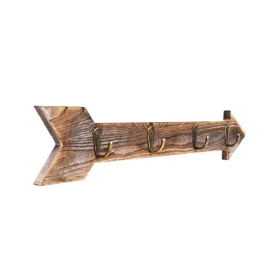 China Rustic Europe Wall Decor Wall Mounted Coat Rack With 4 Hooks For Entryway Hallway Bedroom for sale