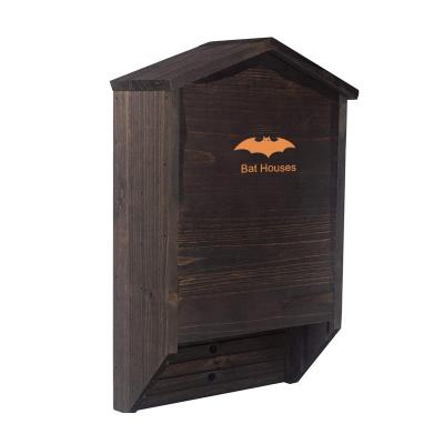 China Handcrafted Stored Wooden Bat House Box Outdoor Large Double Room Bat Shelter Creates Easy To Land Home For Bats for sale