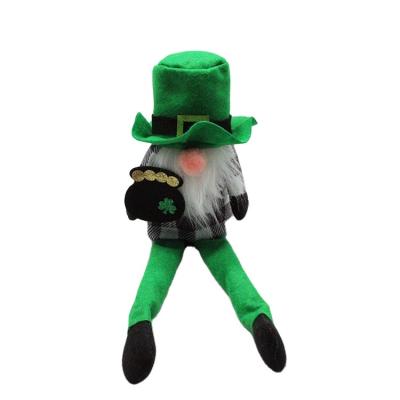 China High-quality Home Ornaments Decoration Gift St. Patrick's Day Green Hat Gnome Doll Shamrock Elf Faceless Plush Doll for sale