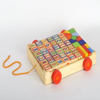 China Cartoon Toy Kids Big Block Train Favorite Wooden Toy, High Quality Children's Wooden Toys Train, Wooden Toys Train Set Wholesale for sale