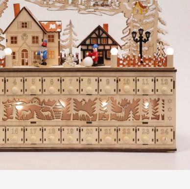 China Christian Baby Christmas Advent Calendar Music Boxes With Drawers 45x11x43 cm for sale