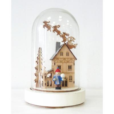 China low price sensitive wooden Christmas LED bell 11.5x11.5x21.5 cm for sale