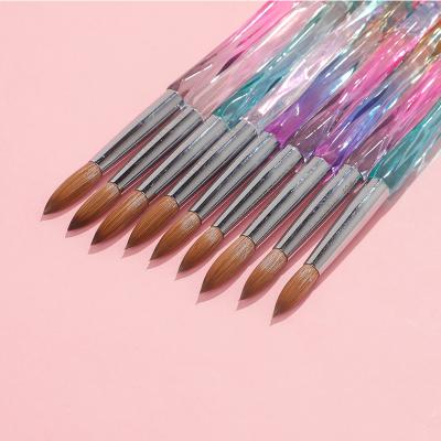 China Germany Design 100% Pure Sable Brush Acrylic Nail Art Brush Kolinsky 8#New Hair Nail Art Brush for sale