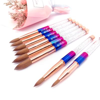 China 2021 NAIL Kolinsky Nail Brush 100% Pure Aluminum Handle Custom Logo Acrylic Nail Brush for sale