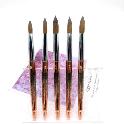 China NAIL Support High Quality Customization Pure Kolinsky Nail Brush 2#-24# Nail Art Brush Acrylic Nail Brush for sale