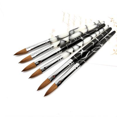 China NAIL 2021 Kolinsky Germany high quality 100% pure acrylic size 8 10 12 14 16 Kolinsky nail marble acrylic brush for sale