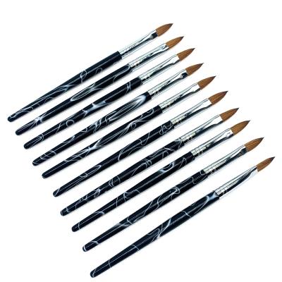 China 2021 High Quality Acrylic Black Handle Professional Nail Art Brush for sale