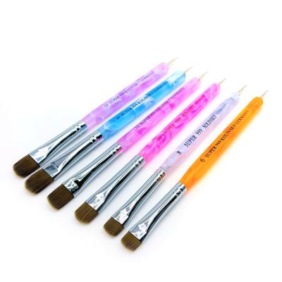 China High Quality Nail Art Dotting Pen Kit Kolinsky Double Head Double Hair French Nail Brush for sale