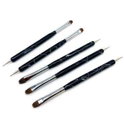 China Nail Doubles French Nail Brush Master Hair Art Dotting Pen Kit Kolinsky for sale