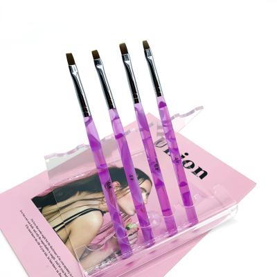 China NAIL new Crystal Handle Acrylic Oval Holographic Nail Art Gel Brush for sale