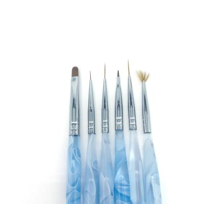 China 2021 Professional Nail Art Brush Biyue High Quality Blue Acrylic Handle Nail Art Brush for sale