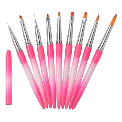 China Biyue New Style Nail Art Liner Brush Metal Handle Nail Brush Gel Nail Brush for sale