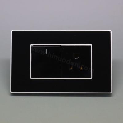 China Residential / multipurpose household vitreous black frame for us standard wall socket tempered glass for sale