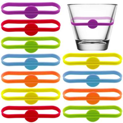 China New Arriva Viable Popular Silicone Wine Glass Drinks Cup Strip Label Marker for sale