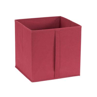 China Red Collapsible Cubes In Viable Foldable Clothes Storage Box Fabric Storage Containers for sale