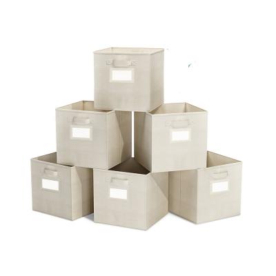 China Sustainable Collapsible Clothes Storage Box Fabric Storage Cubes Bins For Shelves for sale