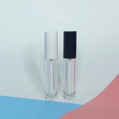 China Cosmetic Lip Color Tube 8ml Round Lip Color Tube 8ml Black White Plastic Clear Tube for sale