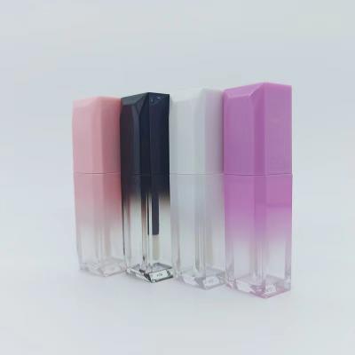 China 5ml square transparent makeup bottle wholesale clear lip gloss tube lip cosmetic tube for sale