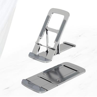 China 2021 New Product Height Adjustable Aluminum Alloy Portable Mini Mobile Phone Live Stand Tablet Watch Desktop Multifunctional Lifting Folding Video for sale