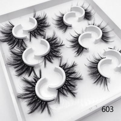 China Thick Lashes 3d Wholesaler 6 Pairs Pack Full Strip Lashes Type 20mm False Eyelashes Lashes for sale