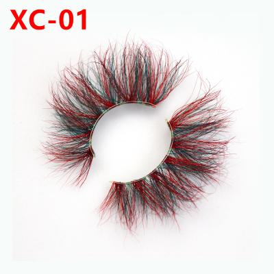 China Wholesale Good Quality Colored 25MM Thick Mink Eyelashes For Stage Makeup for sale