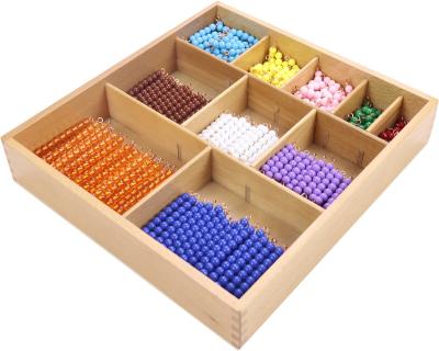 China Wholesale High Quality Eco-friengly Bead Toy Wooden Educational Montessori Decanomial Bead Forbids Board With Box for sale