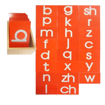 China Environmental Painting Montessori Sandpaper Initials Teaching Children Educational Wooden Alphabetic Talking Toys for sale