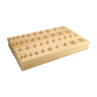 China 18-48 Months Hot Selling Wooden Baby Knobbed And Knobless Montessori Cylinders Blocks Education For School for sale