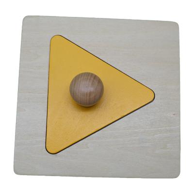 China Wooden Puzzle Toy Single Shape Puzzle Set Triangle Montessori Kids Educational Toys Game for sale