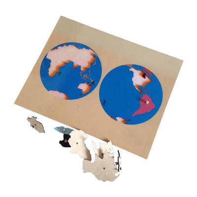 China Jigsaw Wooden Puzzle Mat Map of Montessori Toy Hot Selling Toys Manufacturer of World Educational Pieces for sale