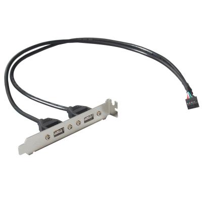 China Wholesale COMPUTER Computer Case USB Cables Dupont 9 Pin To Dual USB Socket Panel Mount Extension Cable for sale