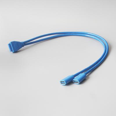 China Wholesale COMPUTER Computer Motherboard USB Cable IDE Female 20 Pin To Dual USB 3.0 Female Extension Cable Data Cord for sale