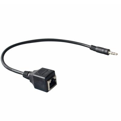 China Wholesale COMPUTER RJ45 Plug to 3.5mm Panel Mount Cable Ethernet to AUX Jack. for KTV touch screen display controller for sale