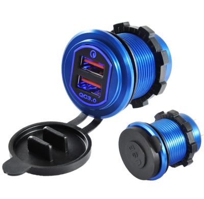 China China-chic Wholesale New Electronics Car Accessories 24V to 5V Socket QC 3.0 Waterproof Dual USB Ports Truck Marine Car Fast Charging for sale