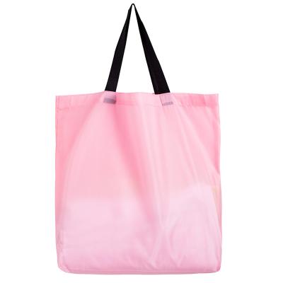 China Custom Reusable Mini Reusable Polyester Foldable Roll-up Shopping Bags in Small Case Portable Tote Shopping Bag for sale