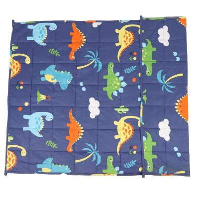 China PORTABLE Printed Cotton Cartoon Dinosaur World Pattern Kids Baby Weighted Blanket for sale