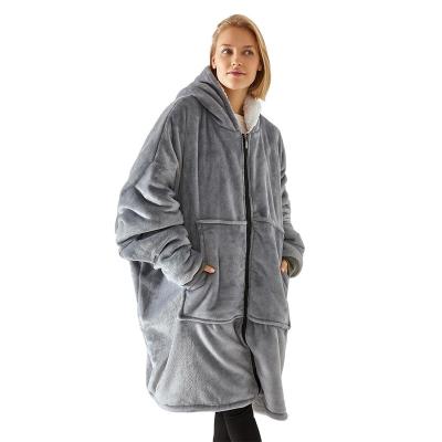 China PORTABLE Custom Luxury Wearable Blanket Hoodie Winter OEM Minky Hoodie Comfortable Blanket Blanket for sale