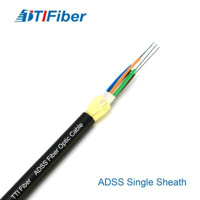 China Factory Supply Customize Length Outdoor ADSS LSZH PVC Outdoor Communication Fiber Optic Cable for sale