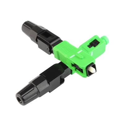 China Green SC APC Fast Quick Optical Fiber Connector For Fiber Equipment for sale