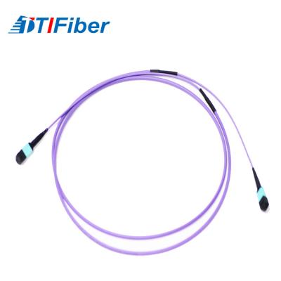 China OM4 60/125 μm MM SX Fiber Optic Patch Cord multi mode purple jumper simplex 1M length for sale