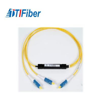 China 1X2 LC APC Fiber Optic PLC Splitter ABS Box type PLC Splitter Singlemode for sale