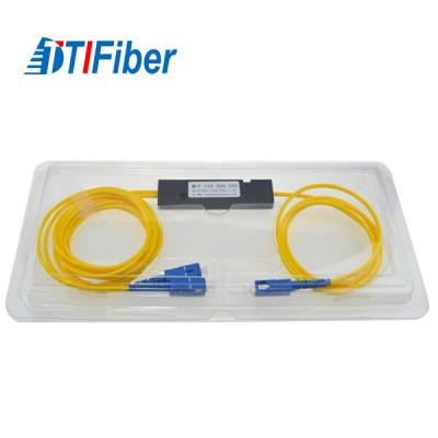 China FBT Fiber Optic Splitter Singlemode SC UPC 1X2 1X4 1X8 1X16 Steel Tube / ABS Package for sale