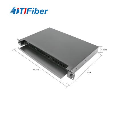 China Optikverteiler der Faser-1U, 24 Port-ODF-Faser-Optikschalttafel zu verkaufen