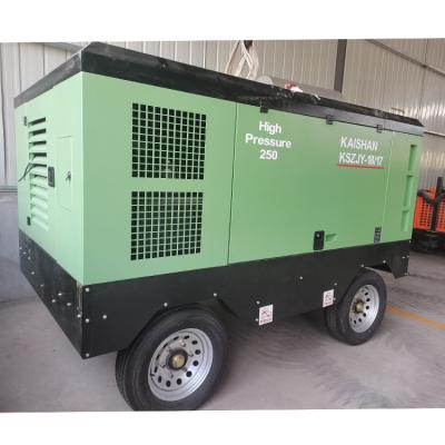 China Kaishan Lubricated Diesel Screw Air Compressor For Water Well Drilling For Sale for sale